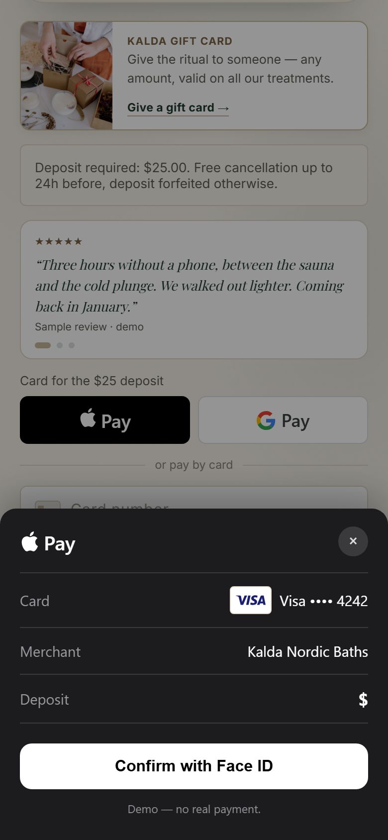 Deposit with Apple Pay