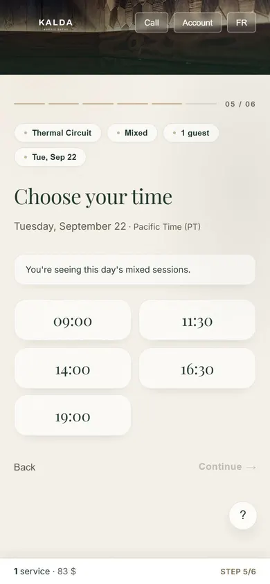 Kalda: pick a time